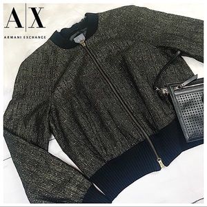 Vintage Armani Exchange Gold Zip Up Bomber Jacket